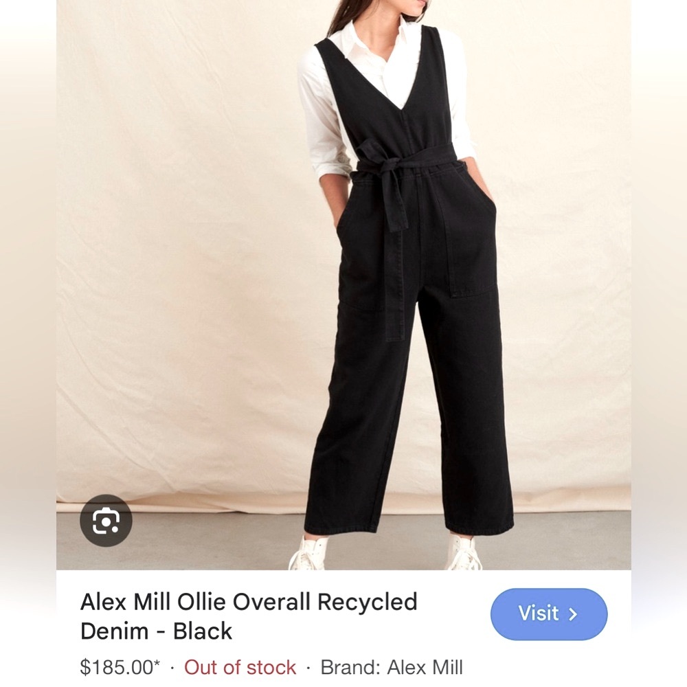 Alex Mill Ollie Overalls NWOT black M